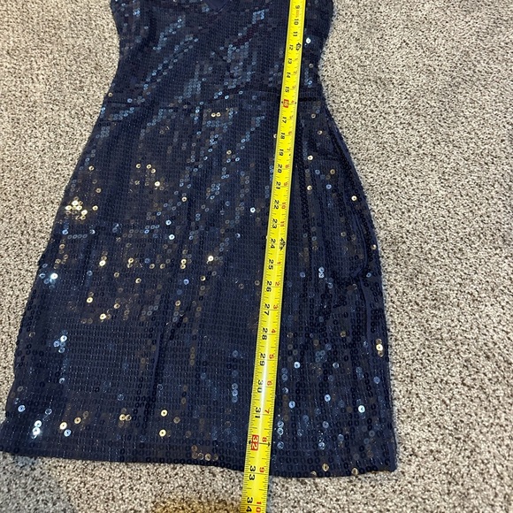 ROBERT RODRIGUEZ Size S Dark Blue Sequin Dress R $395 - Picture 5 of 10